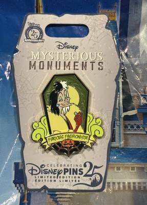 Disney Villains Mysterious Monuments Halloween 2025 Cruella Pin LE 5000 New