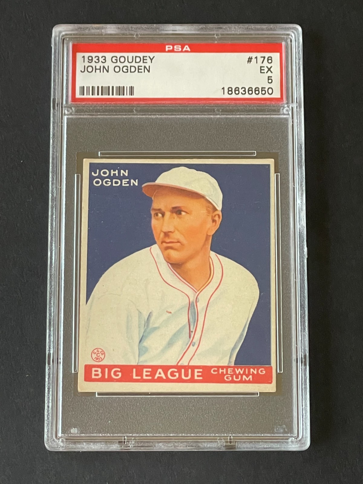 1933 Goudey John Ogden PSA 5 EX #176