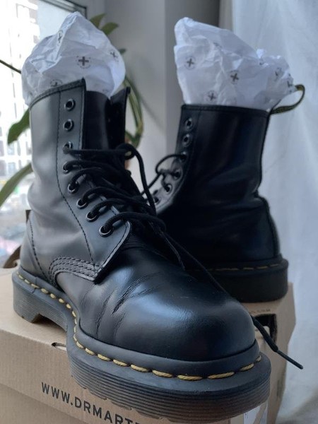 Women Dr. Martens Boots Black Leather 36.5 #3KF9