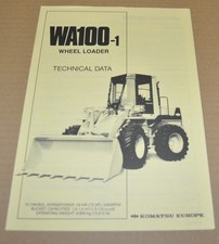 Komatsu WA100-1 pala gommata specifica pala gommata brochure prospetto EN