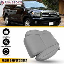 For 2007-2013 Toyota Tundra Sequoia Front Driver Bottom Leather Seat Cover Gray For 2007-2013 Toyota Tundra Sequoia Front Driver Bottom Leather Seat Cover Gray