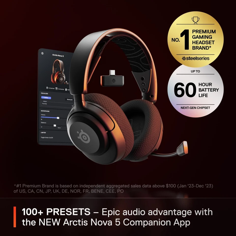 Arctis Nova 5 Wireless Multi-System Gaming Headset — Neodymium Magnetic Drive... - Image 2 of 4