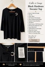 Cable & Gauge Top Womens XL Black Top Blouse ...