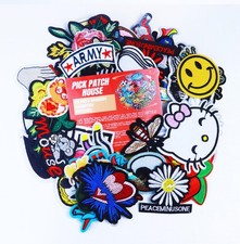 60pcs Random Assorted Styles Embroidered Patches, Bright Vivid Colors, Sew On...