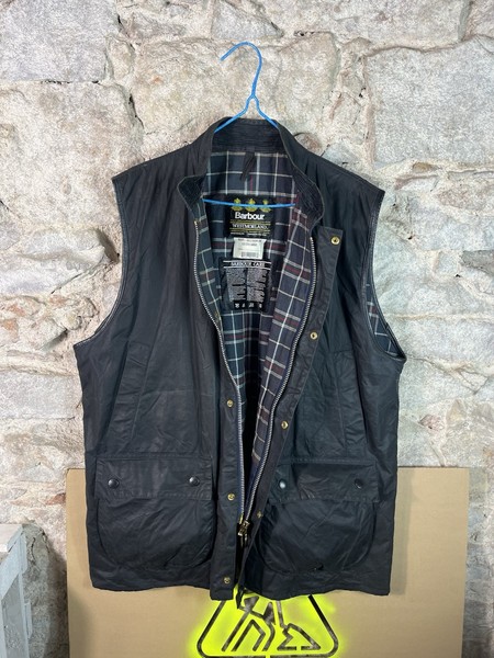 Barbour Westmorland Waxed Gilet (Navy Blue) – Size XXL (1993)