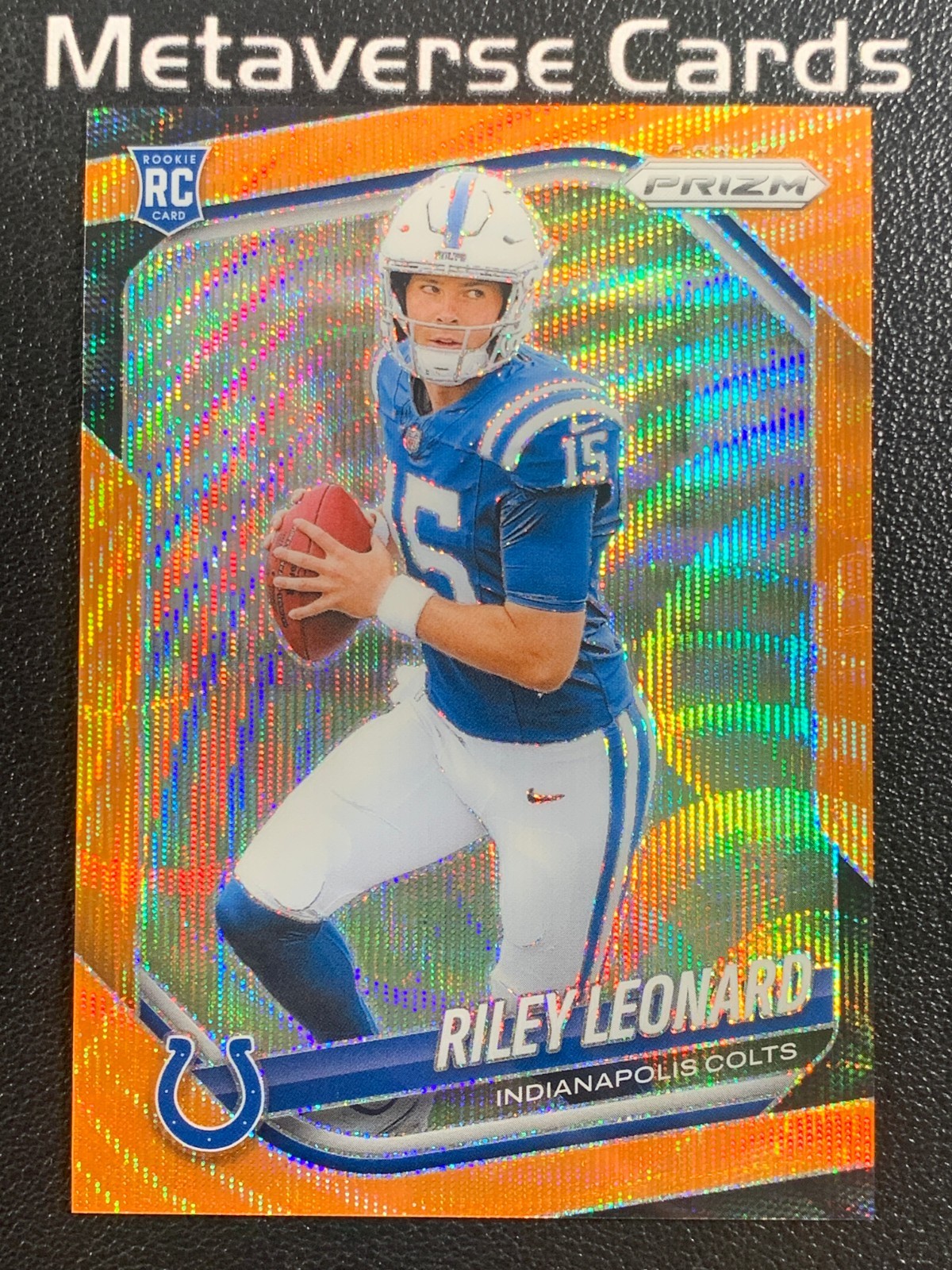 2025 Panini Prizm Rookie Orange Wave #342 RC Riley Leonard 56/65 Colts