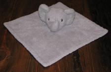 Parents Choice Gray Elephant Polka Dots Satin Trim Security Blanket Lovey 12"