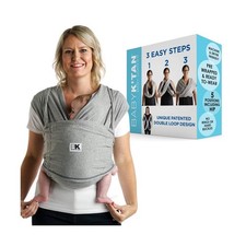 Baby K'tan Original Pre-Wrapped Ready To Wear Baby Carrier Wrap LARGE Gray