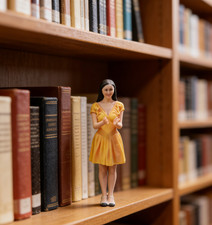 Diorama Scene Prop 1:18 Red Skirt Girl Beauty Mini Doll Miniature Figure Toys