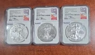 2017 W Burnished Silver Eagle NGC MS70 Mercanti Signed 3pc Set