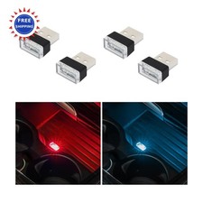 USB LED Car Interior Atmosphere Lamp 4 PCS Portable Auto Ambient Lighting Augeny
