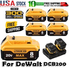 1-4Pack For DeWalt 20Volt Max XR 8.0AH Lithium-Ion Battery DCB206 DCB205 DCB204