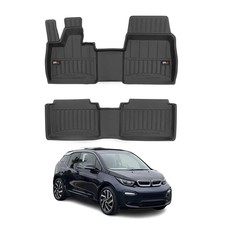OMAC Gummi Fußmatten für BMW i3 I01 2013-2023 Premium TPE Automatten Schwarz 2x