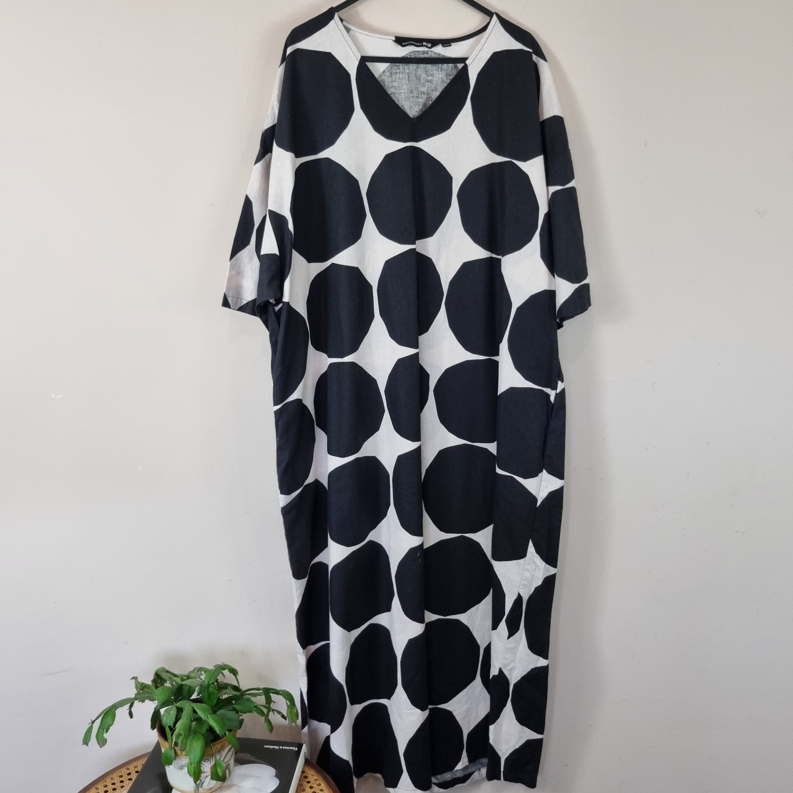 Marimekko Uniqlo Linen Cotton  Pockets Lagenlook Dress New Without Tags Small