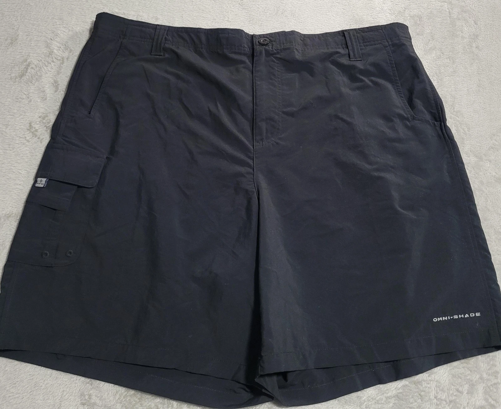 Columbia PFG Omni-Shade Shorts Mens 2XL Blue Cargo Fishing Nylon Lined Outdoor