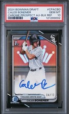 /10 TRUE BLACK - 2024 CALEB BONEMER Bowman Draft Prospect AUTO PSA 10 /10 🔥