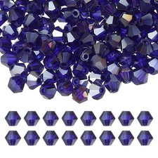 4mm Bicone Crystal Beads, 400 Pcs Glass Faceted Spacer Bead, Dark Blue