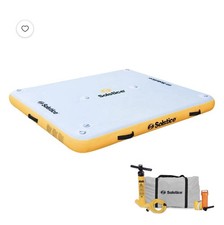 Solstice 6 x 5 ft Inflatable Floating Dock Rafting Platform w/Pump Bag, Multi