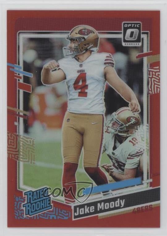 2023 Panini Donruss Optic Rated Red Prizm 90/99 Jake Moody #289 Rookie RC 4f5