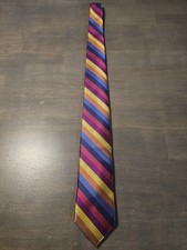 XMI Necktie Tie Vibrant Colors Geometric Design Silk Handmade