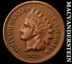 1872 Indian Head Cent - Scarce  Fine+  Key Date  No Reserve  #J8637