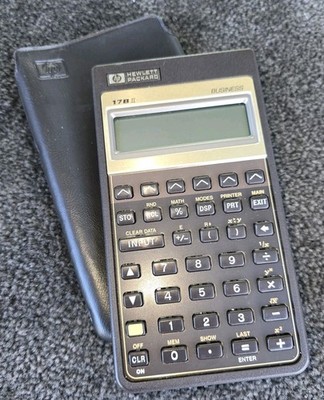 HP 17 BII Business Calculator Hewlett Packard with Original Vinyl Slide Case