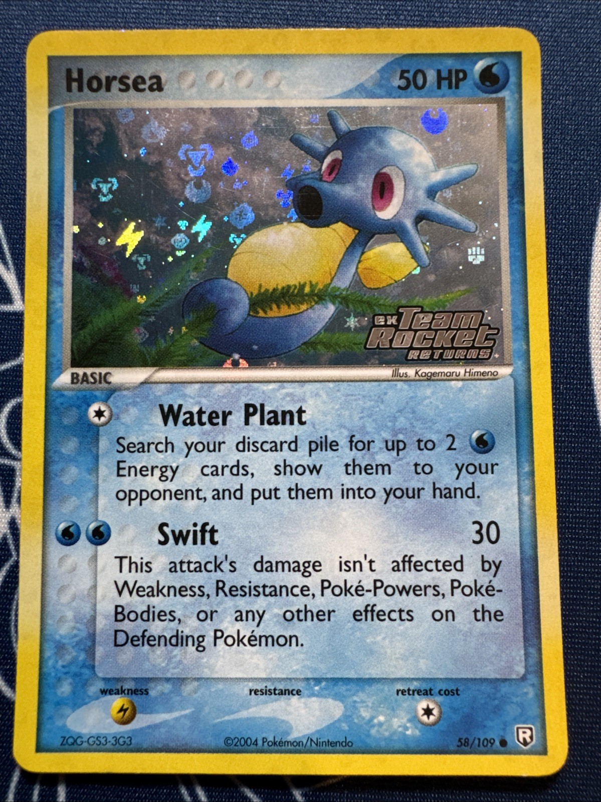 Horsea Reverse Holo 58/109 Ex Team Rocket Returns NM