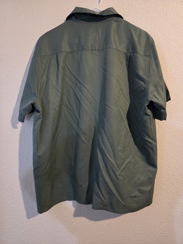 Haband Guayabera Shirt Men Large Green Button Up Short Sleeve Vintage Islands - Picture 2 of 7