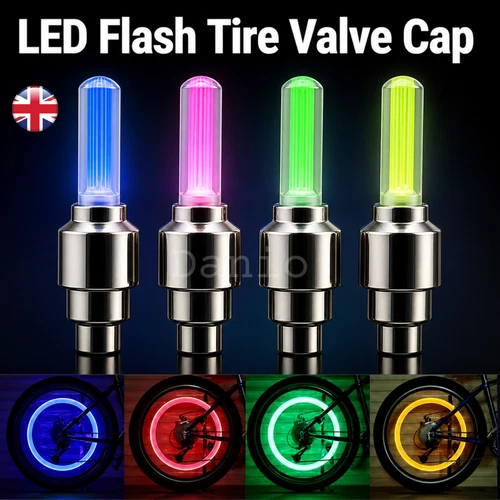 Bike LED NEON Valve Lights Bicycle Wheel Accessories Night Warning Safety