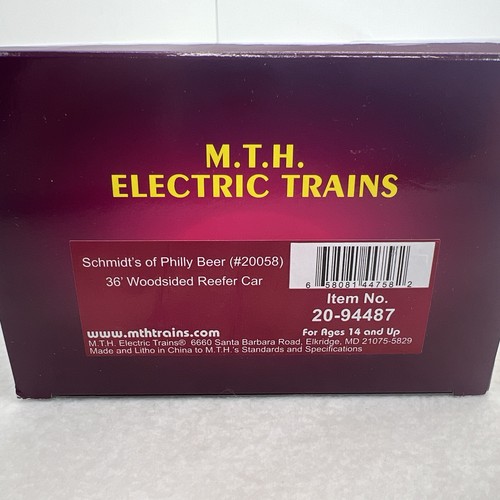 MTH Premier 20-94487 Schmidt’s of Philly 36’ Woodsided Beer Reefer O NEW #20058 - Picture 15 of 15
