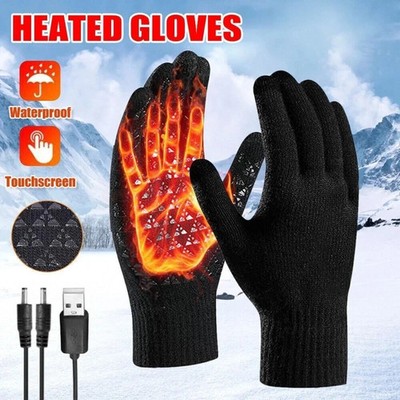 Elektrisch beheizte Handschuhe USB wiederaufladbar isoliert warm Thermohandschuhe Winter UK