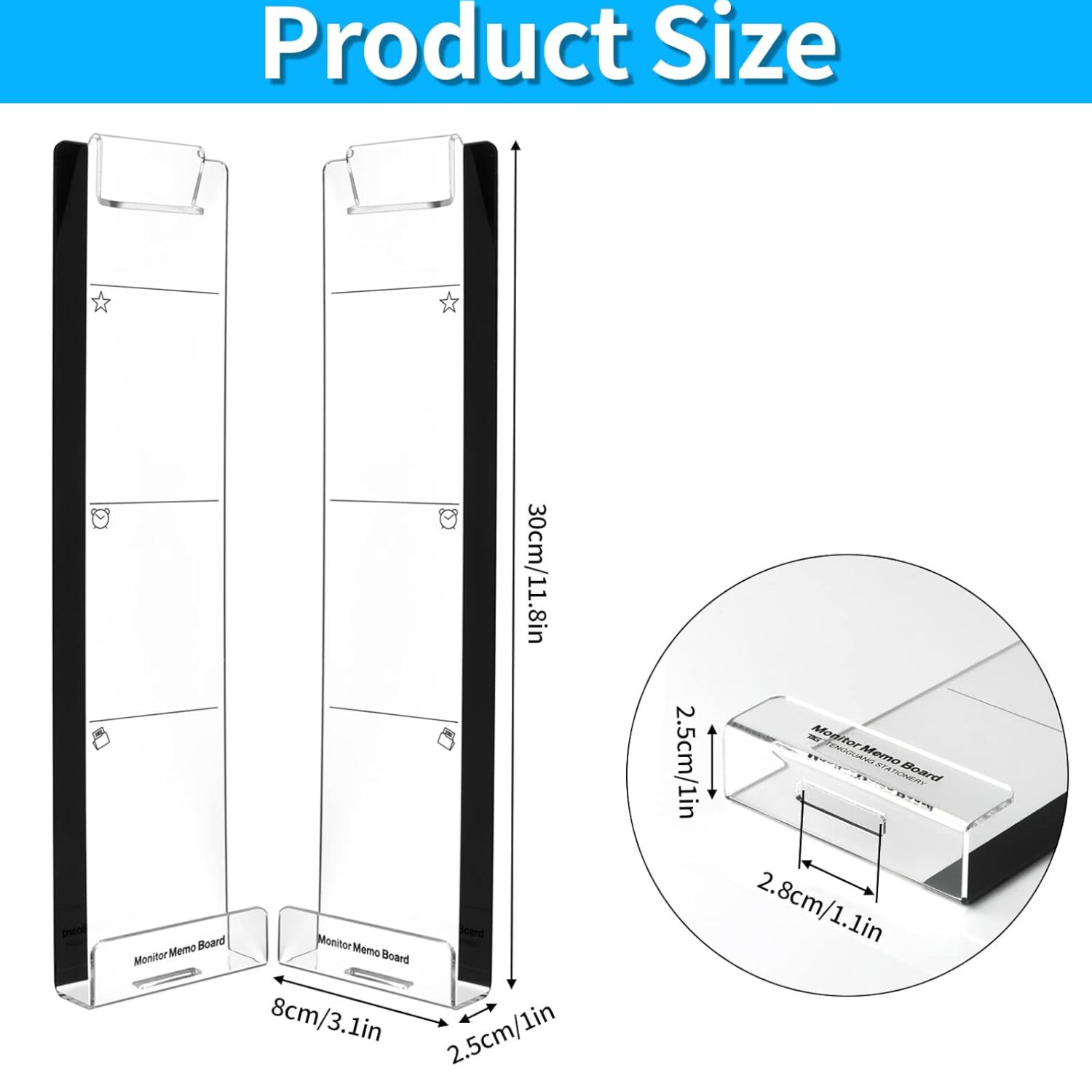 Monitor Memo Board 2PCS Sticky Note Holder for Computer Screen