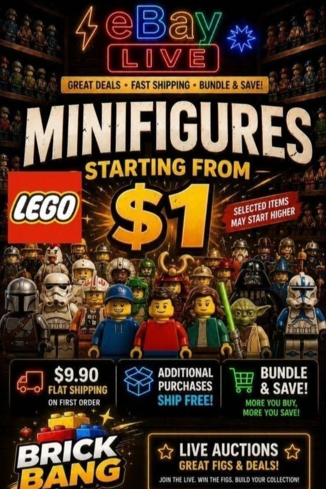 🔥 $1 Start LEGO Minifigure LIVE Auction • Genuine LEGO • Bundle & Save