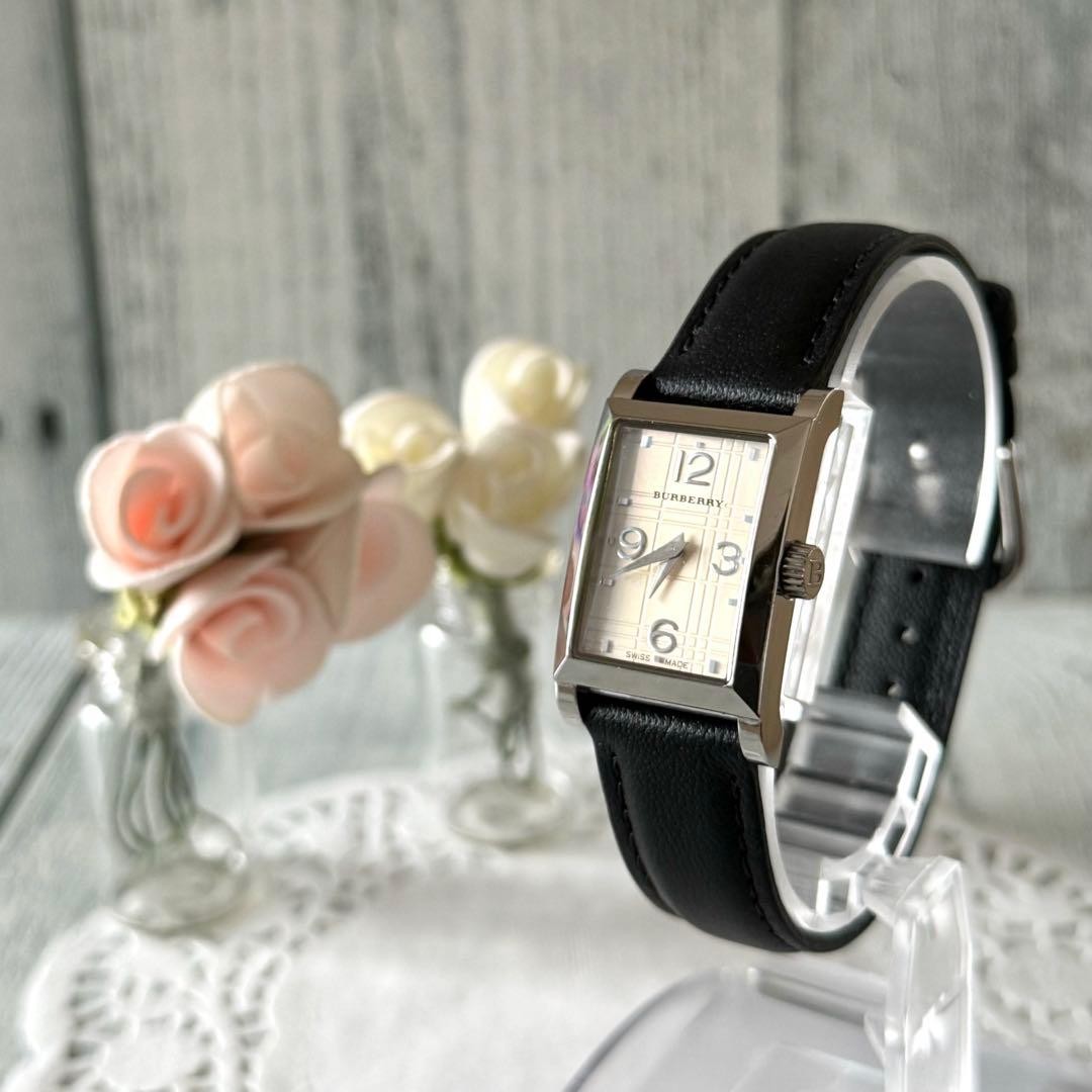 Burberry BU8001 Rectangular Watch Beige Silver Au… - image 1