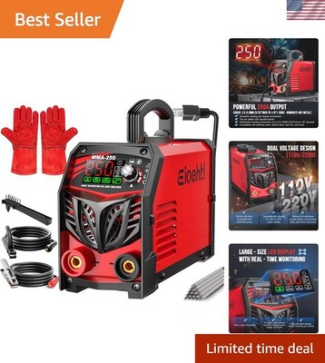 Portable 250Amp Stick Welder with IGBT Inverter & LED Screen for DIY Projects