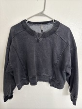 Free People Cropped Sweatshirt Acid Wash Size X Small Oversized Fits Like Medium
