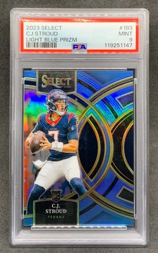 2023 Select CJ C.J. STROUD Premier Light Blue Prizm Rookie RC SP /99 Mint PSA 9