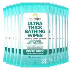 Nurture XL Ultra Thick Body Wipes for Adults W/Aloe  120 Extra Large Disposable