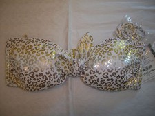 VICTORIA'S SECRET ANIMAL PRINT BELLE BANDEAU BIKINI TOP NWT 0DW7 MULTI COLOR