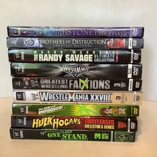 Lot of 9 WWE WWF Wrestling DVDs Hulk Hogan Randy Savage Tombstone