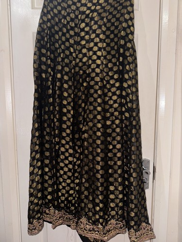 Asian Pakistani Indian wedding/party wear dress with Plazo Pants And Scarf - Picture 6 of 11