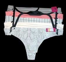 5 Vince Camuto Taupe Grey Snake Solid Stripes No Show Thong Panties Wm's SM 60