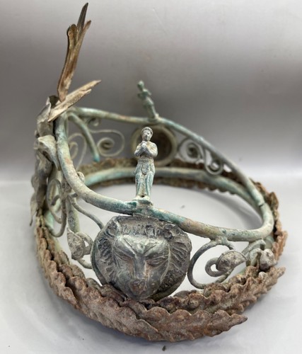 rare ancient roman bronze royal diadem crown with medusa head superb - Picture 5 of 9