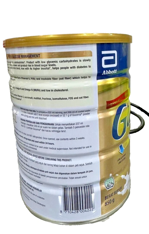 Glucerna Leche en Polvo Triple Cuidado Nutrición para Diabéticos Vainilla 800g - 2 Latas Foto 4 de 4