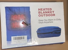 LENONE Portable Heated Blanket Outdoor, 3 Heat Settings 7.4V DC Heated Blanke...