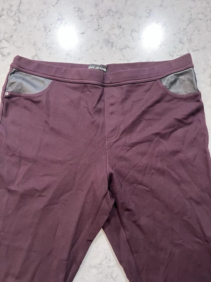 Pantalones de vestir para mujer granate DKNY elásticos leggings talla XL Foto 3 de 3