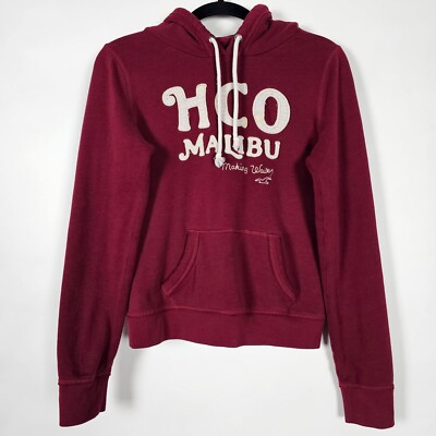 Hollister Y2K HCO Malibu California Preppy Womens Medium Long Sleeve Red  Hoodie