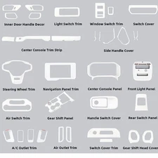 34x White Interior ABS Set Panel Decor Cover Trim Kit For Ford Bronco 2021-2025