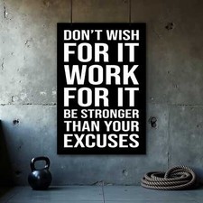Motivational Wall Art - Inspirational Fitness Poster for Home Gym Office