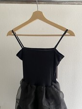 Juicici Womens Solid Mesh Layered Cami Mini Party Little Black Dress Size Medium